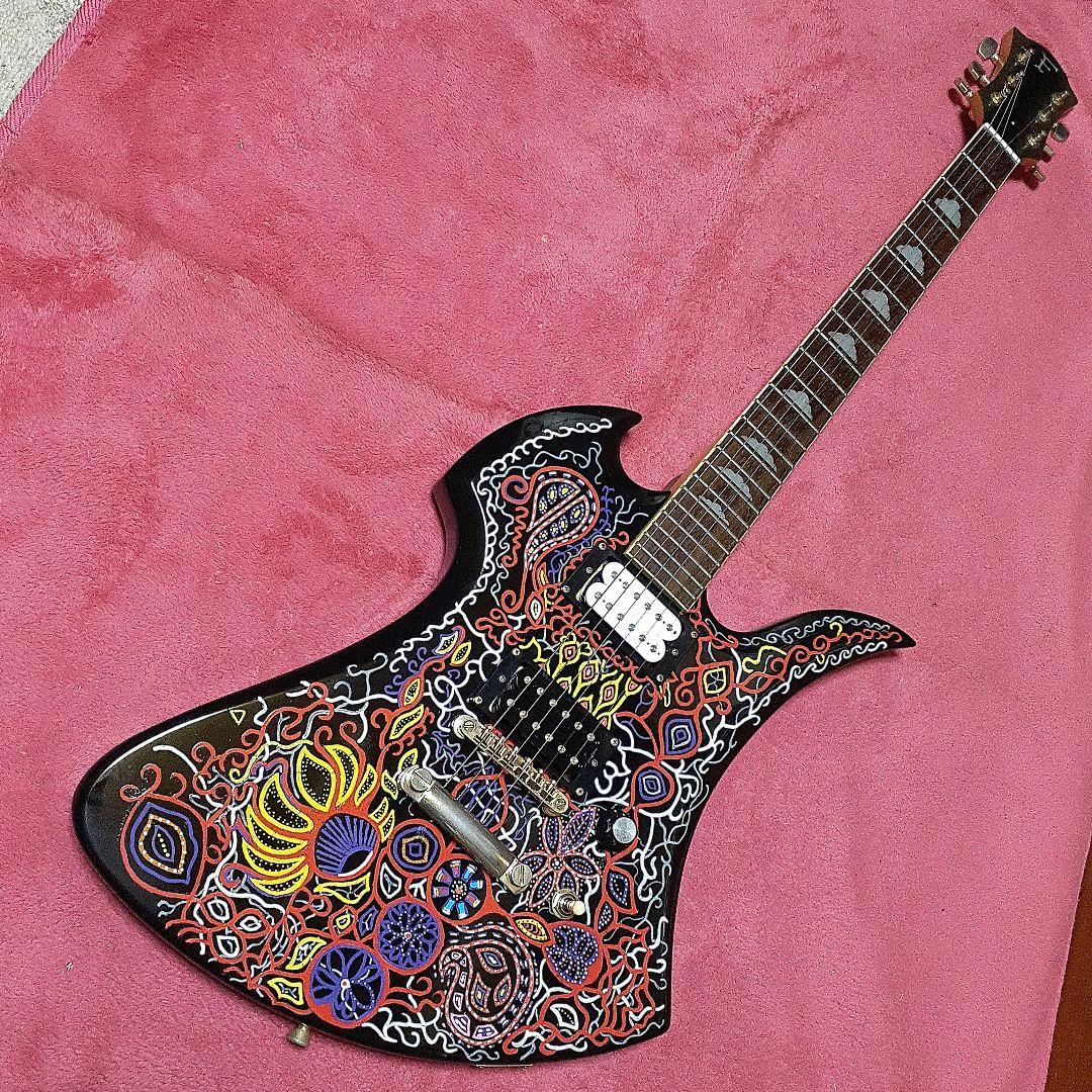 【良・美・レア品】紅炎ペイント。hideモデル。モッキンバードエレキギター。