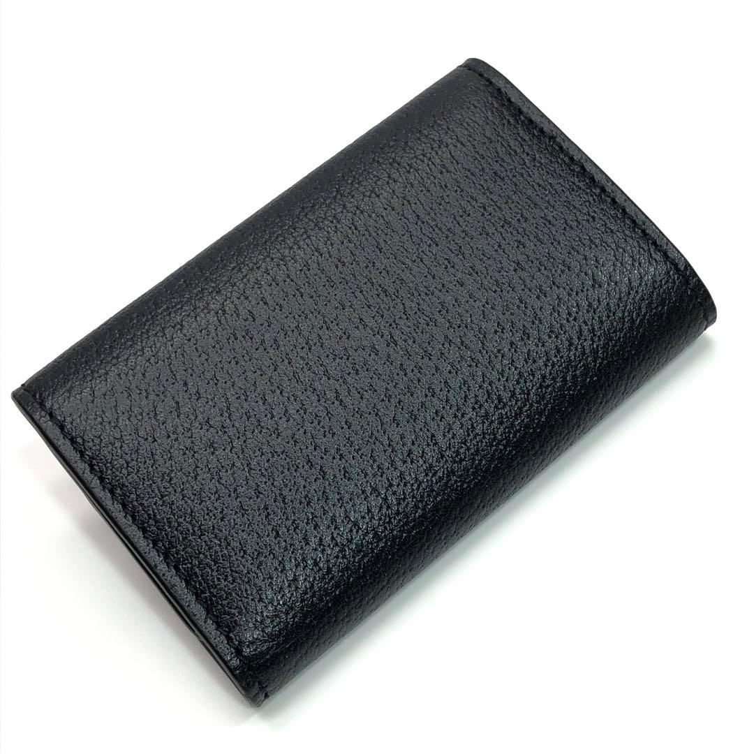 未使用✨グッチ GGマーモント カーフレザー 6連キーケース リング付 ブラック