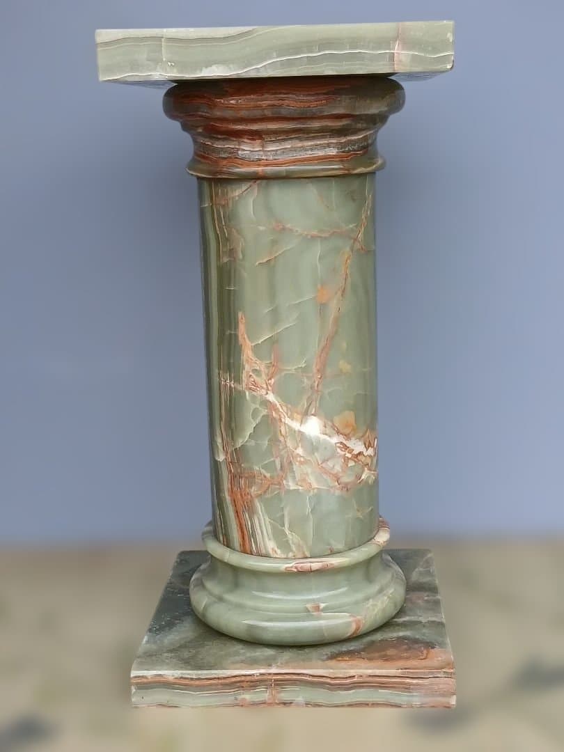 お引き取り専用　グリーンオニキス(オニックス)　天然大理石　円柱型飾り台ポール