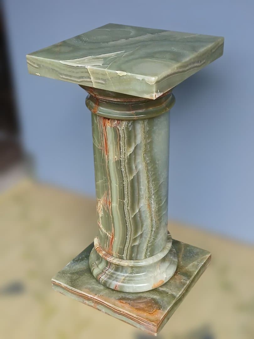 お引き取り専用　グリーンオニキス(オニックス)　天然大理石　円柱型飾り台ポール