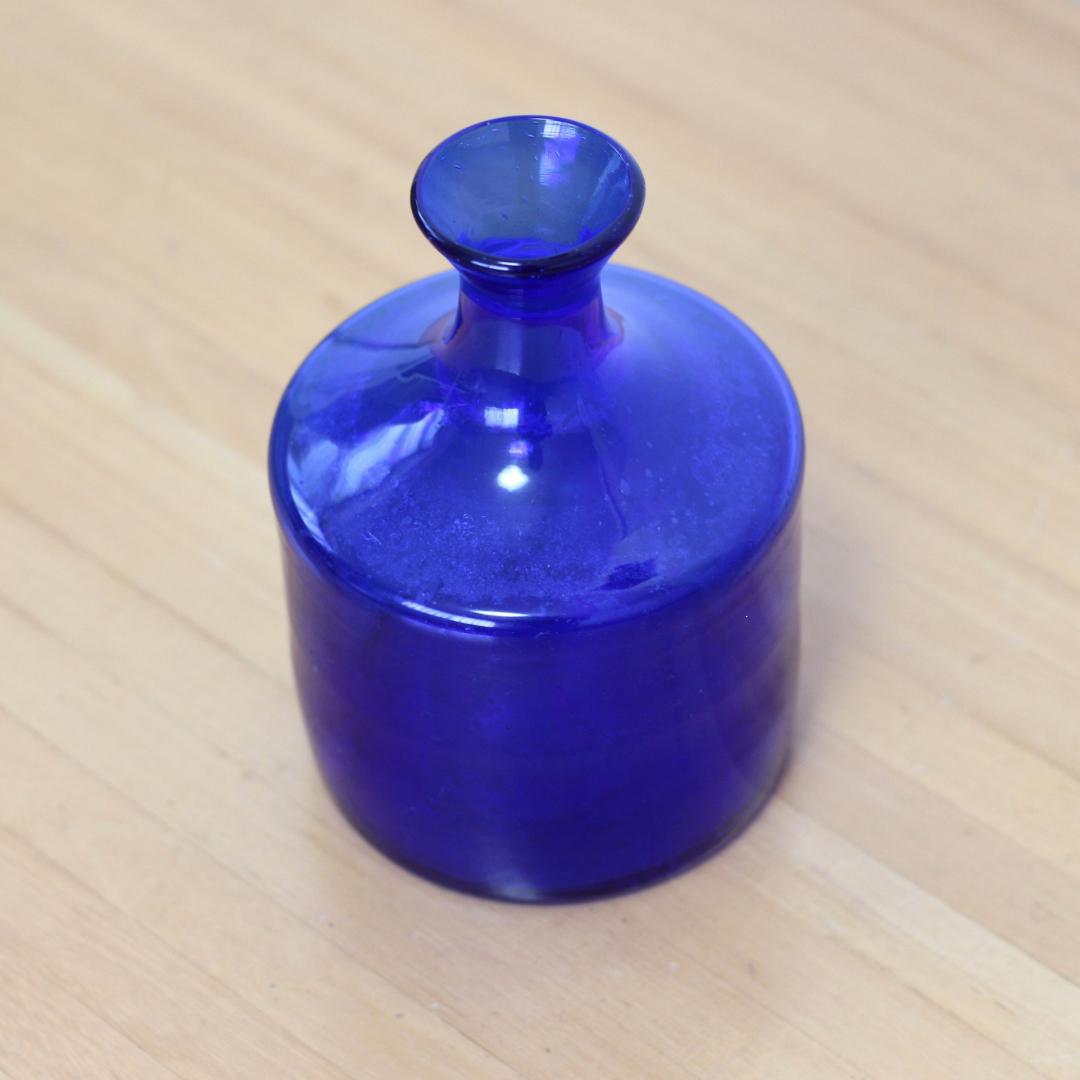 【サイン有り】Erik Hoglund　エリックホグラン　ブルーガラス 花器花瓶