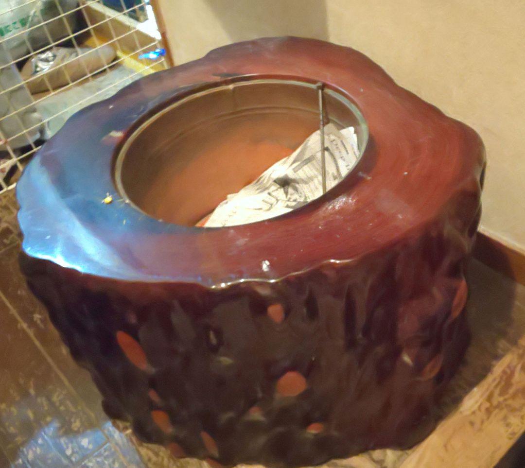 状態良！火鉢 天然木 切り株 古民家 くりぬき火鉢 たのメル便