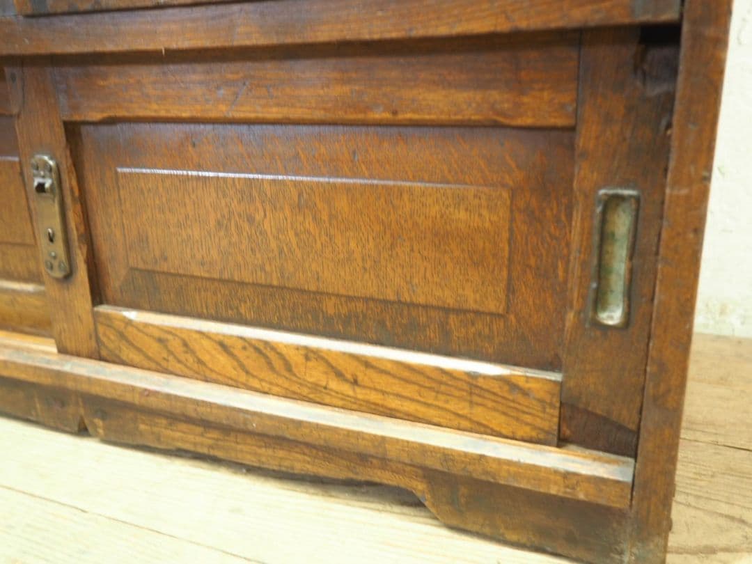 1132 アンティーク　ライティングデスク　帳場机　テーブル　収納棚　レトロ