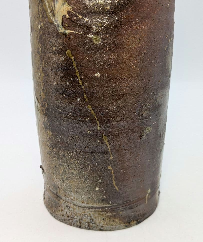 岡山県重要無形文化財 藤原建 備前焼 花入 共箱共布 花器 花瓶 フラワーベース