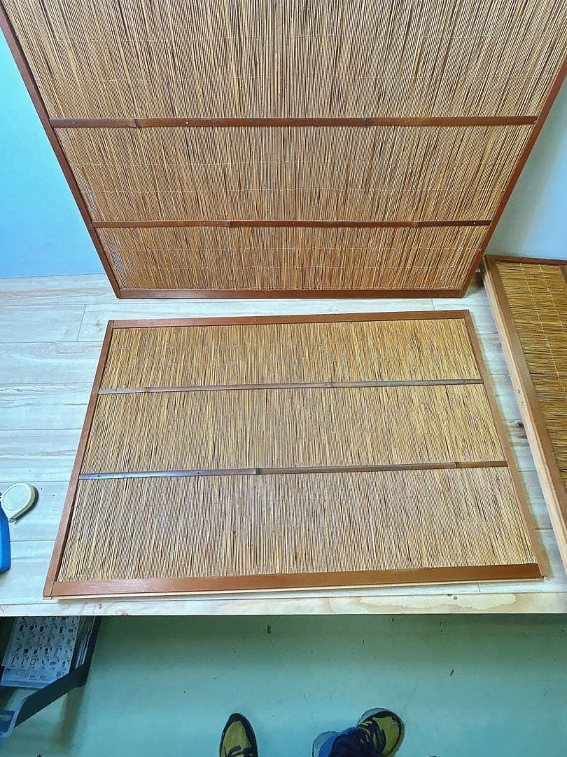 古い建具 4枚 簾戸 すど 葦戸よしど 夏障子 御簾戸 No3