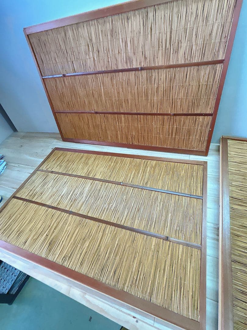 古い建具 4枚 簾戸 すど 葦戸よしど 夏障子 御簾戸 No3