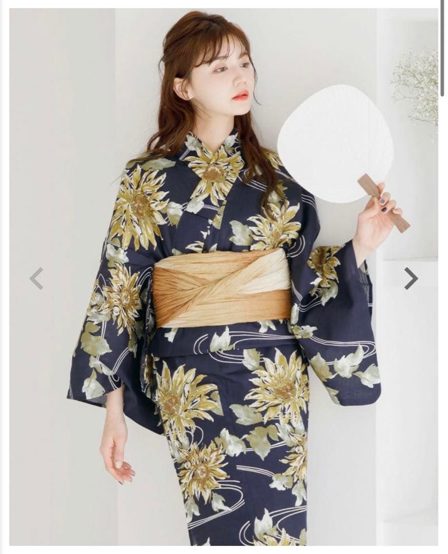 Dita ディータ 浴衣 ５点セット【夏色の向日葵しらべ(藍)】