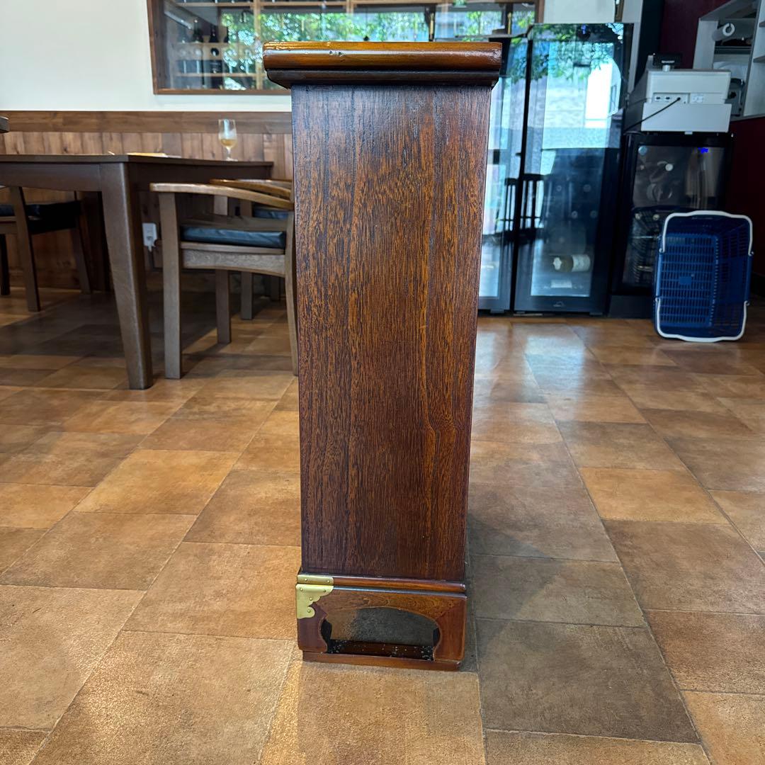 韓国 李朝けやき作り 薬箪笥 くすり箪笥 魚の鍵付き 民芸家具 収納 和室 収納