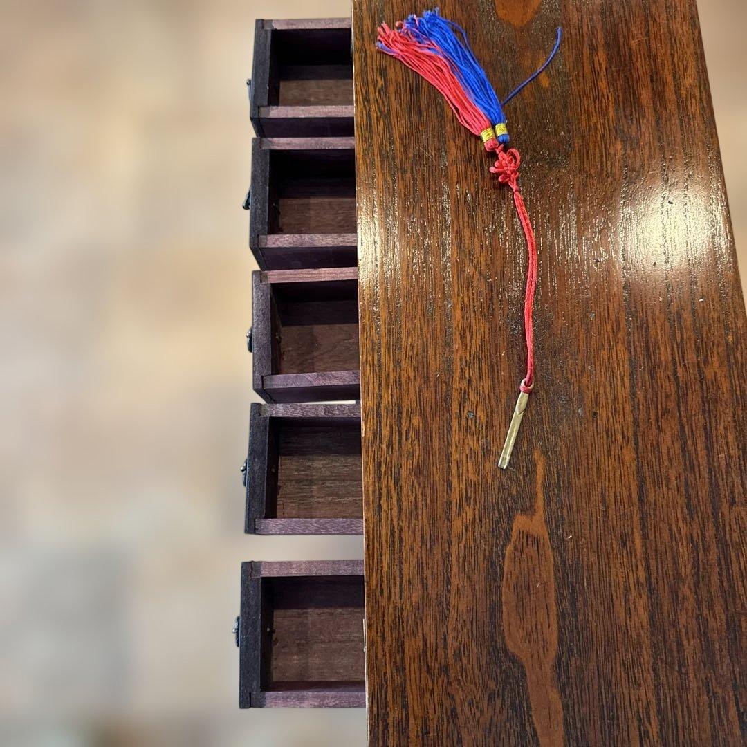 韓国 李朝けやき作り 薬箪笥 くすり箪笥 魚の鍵付き 民芸家具 収納 和室 収納