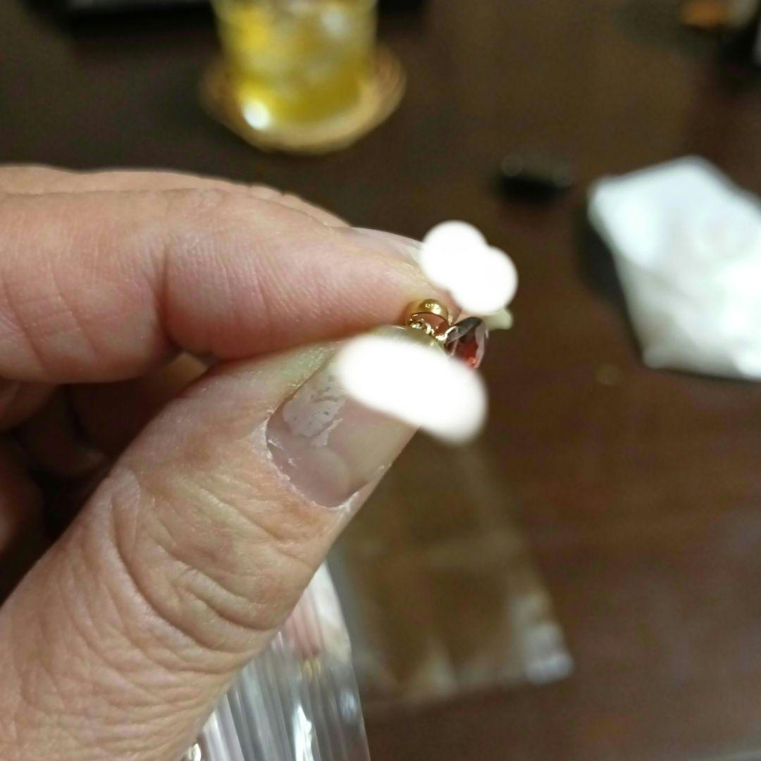 遺品整理アクセサリー纏め K18ガーネットトップ、モアナサイトピアスSilver