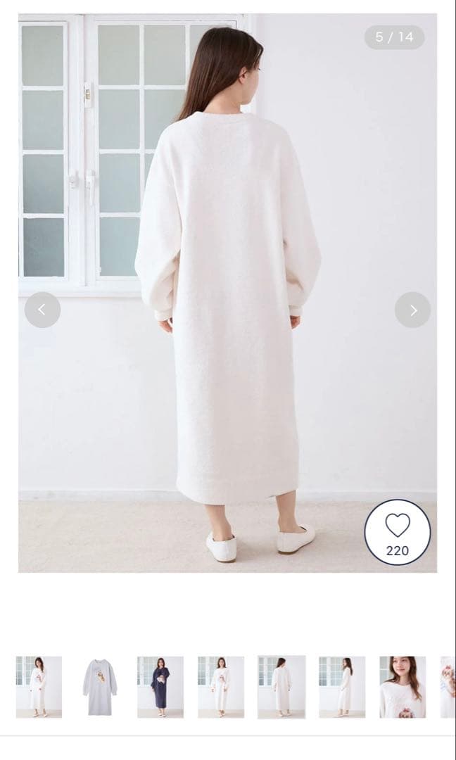 ジェラートピケ　シーズージャガードワンピース　オフホワイト