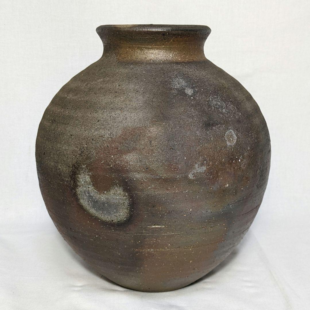 兼田志女子 備前焼 壷 共箱 壺 花器 フラワーベース 花瓶 華道具 置物