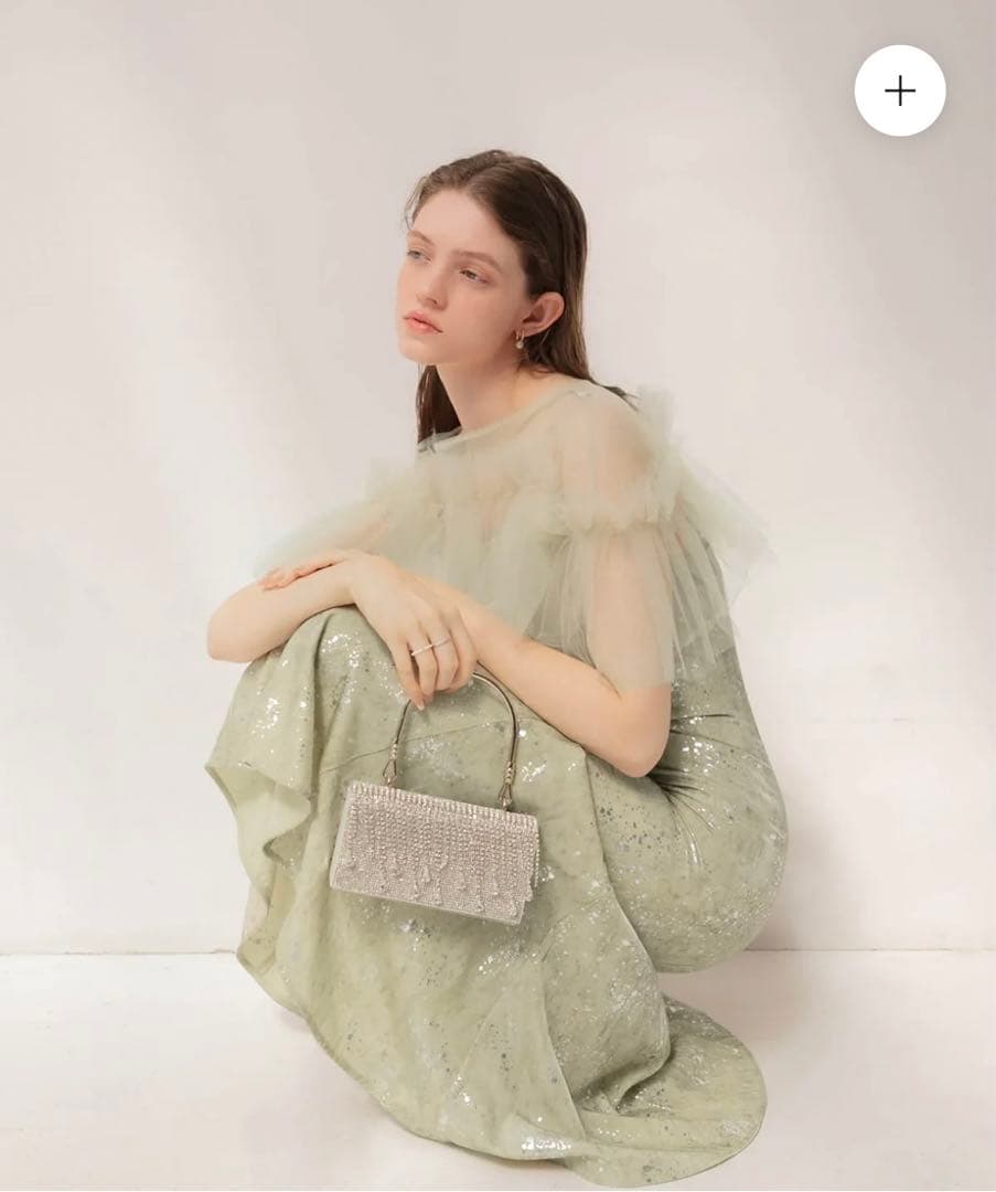 Leja チュールフリルボレロペイントマーメイドドレス　Sサイズ