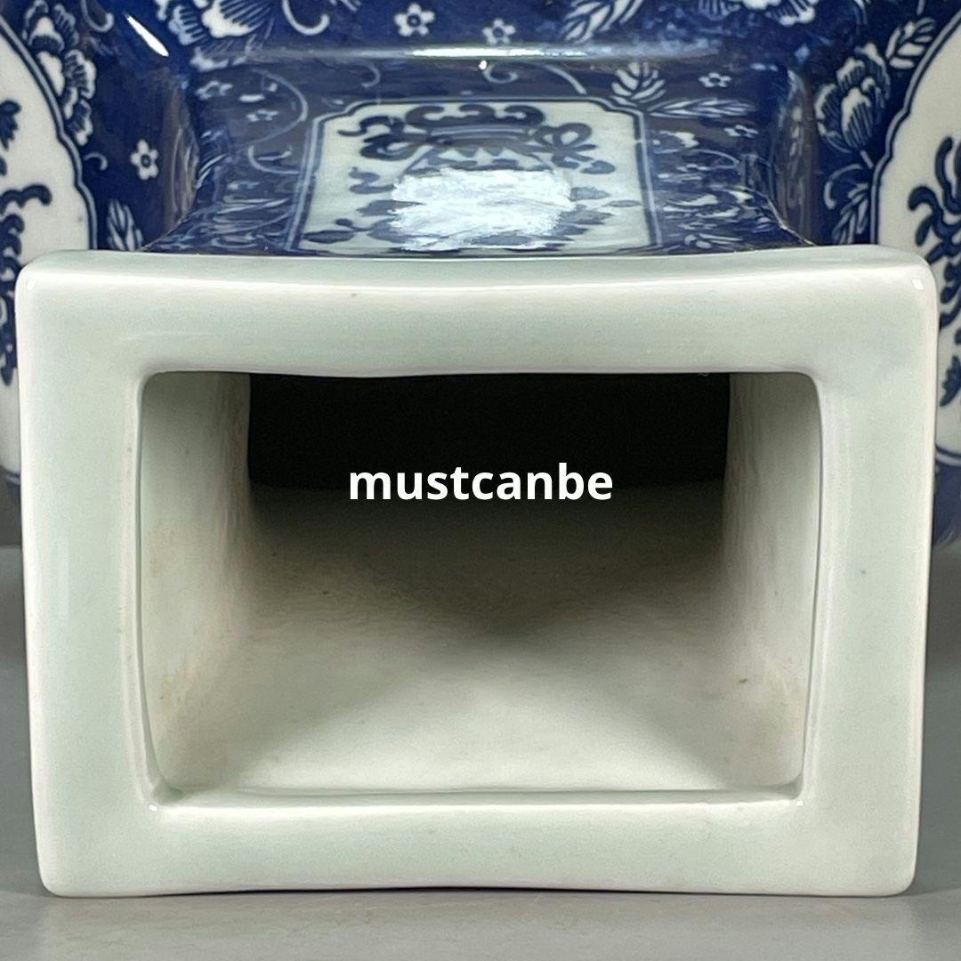 清乾隆青花寿桃紋花瓶 景徳鎮 陶磁器 装飾品 現代工芸品美術品 置物