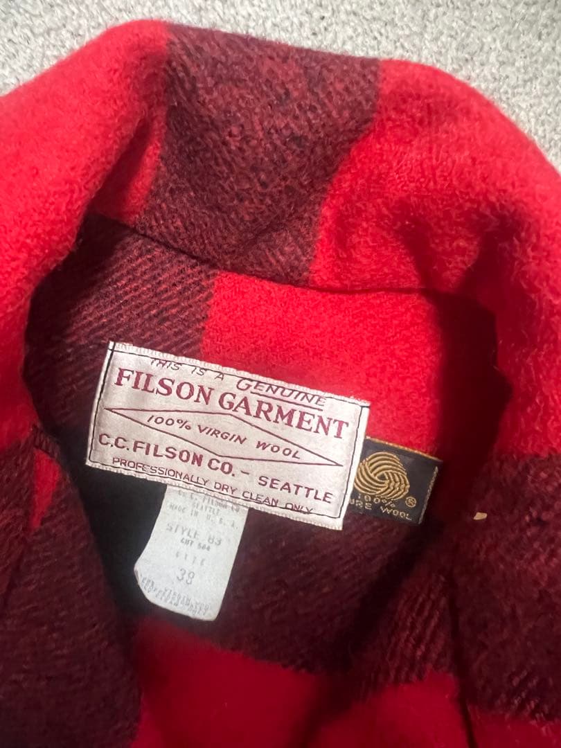 【美品】C.C. FILSON CO. マッキーノクルーザー　ジャケット 赤黒