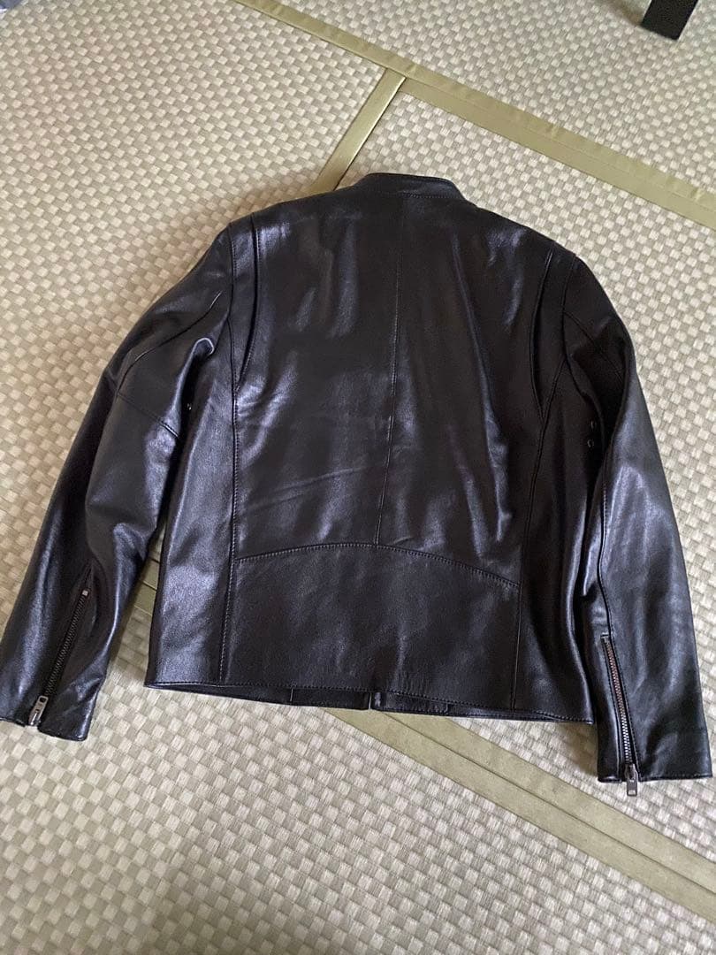 COACH シングルライダースジャケット ブラック Lサイズ