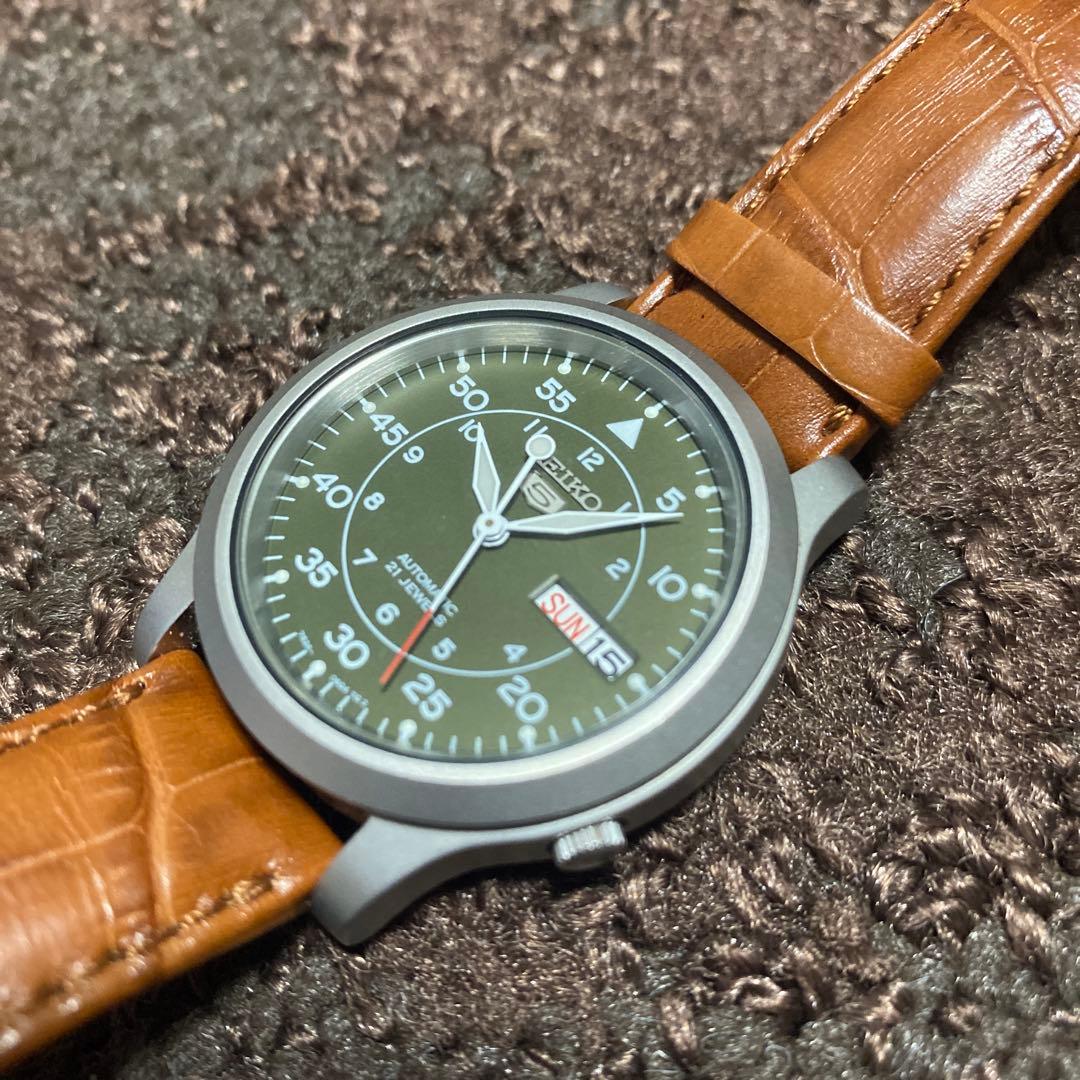 【自動巻き】セイコー　セイコー5 SEIKO5 カーキ