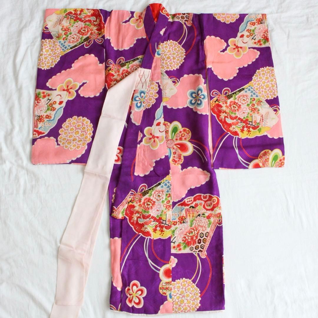 【専用】七五三 2歳3歳 子供 女の子 アンティーク 紫 着物