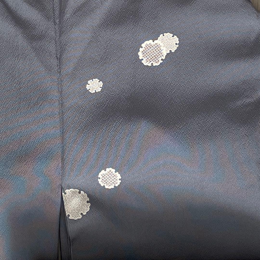 ブルーグレー　雪輪柄　飛び柄小紋