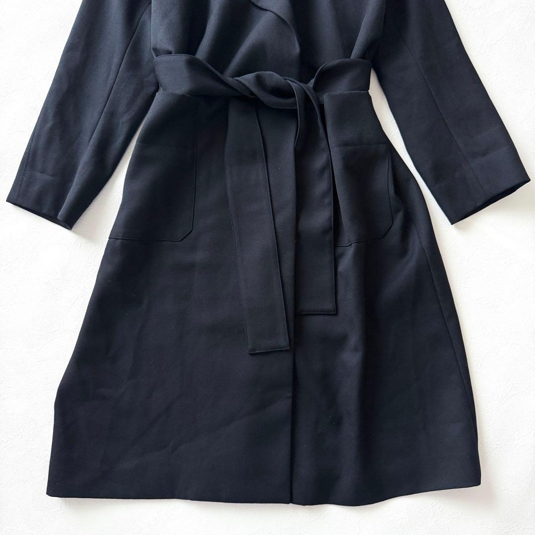 2398Z ほぼ新品ドレステリア ベルテッドコート ロング ウール 定価9.7万