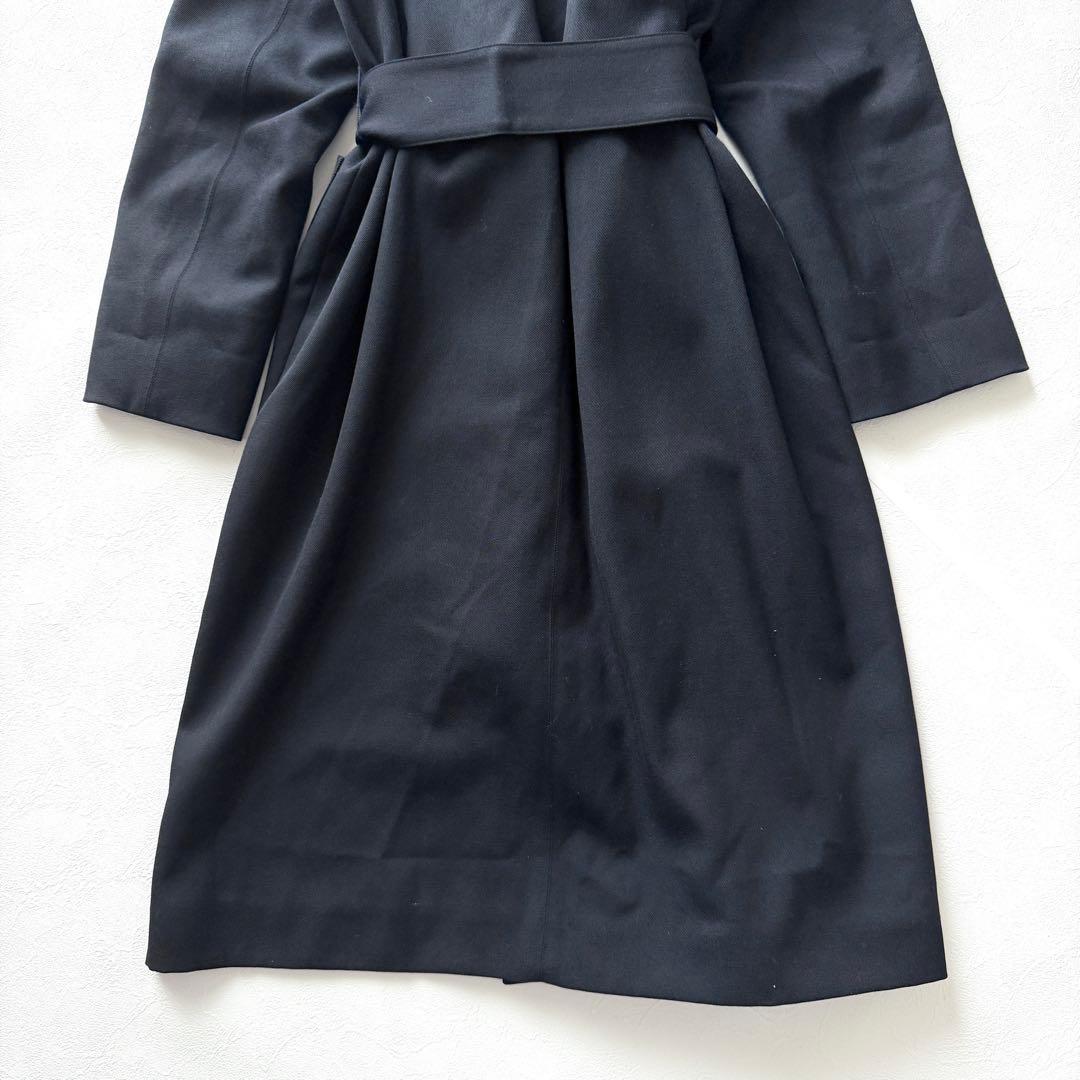 2398Z ほぼ新品ドレステリア ベルテッドコート ロング ウール 定価9.7万