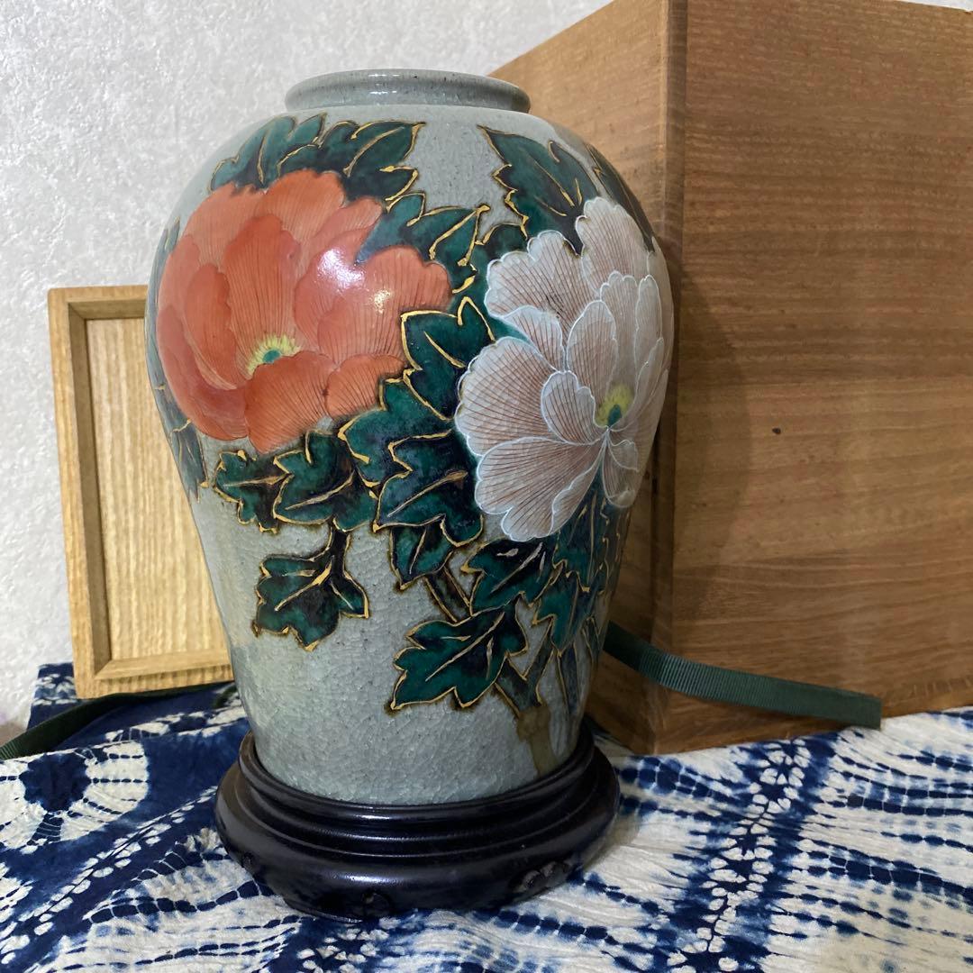 真葛香山　牡丹花瓶