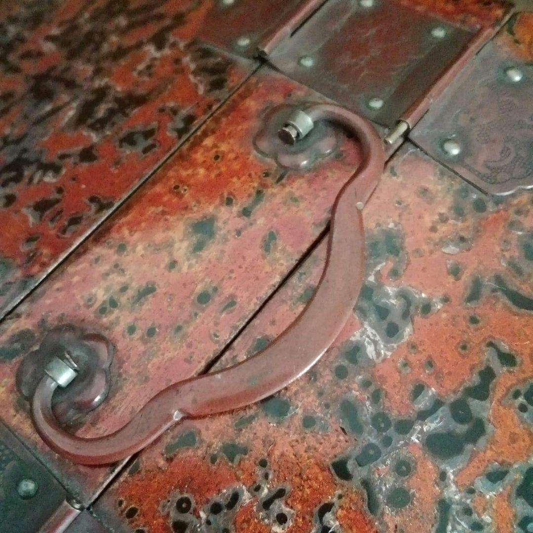 木製　手提げ箱　漆仕上げ　津軽塗　江戸　明治　和骨董　アンティーク