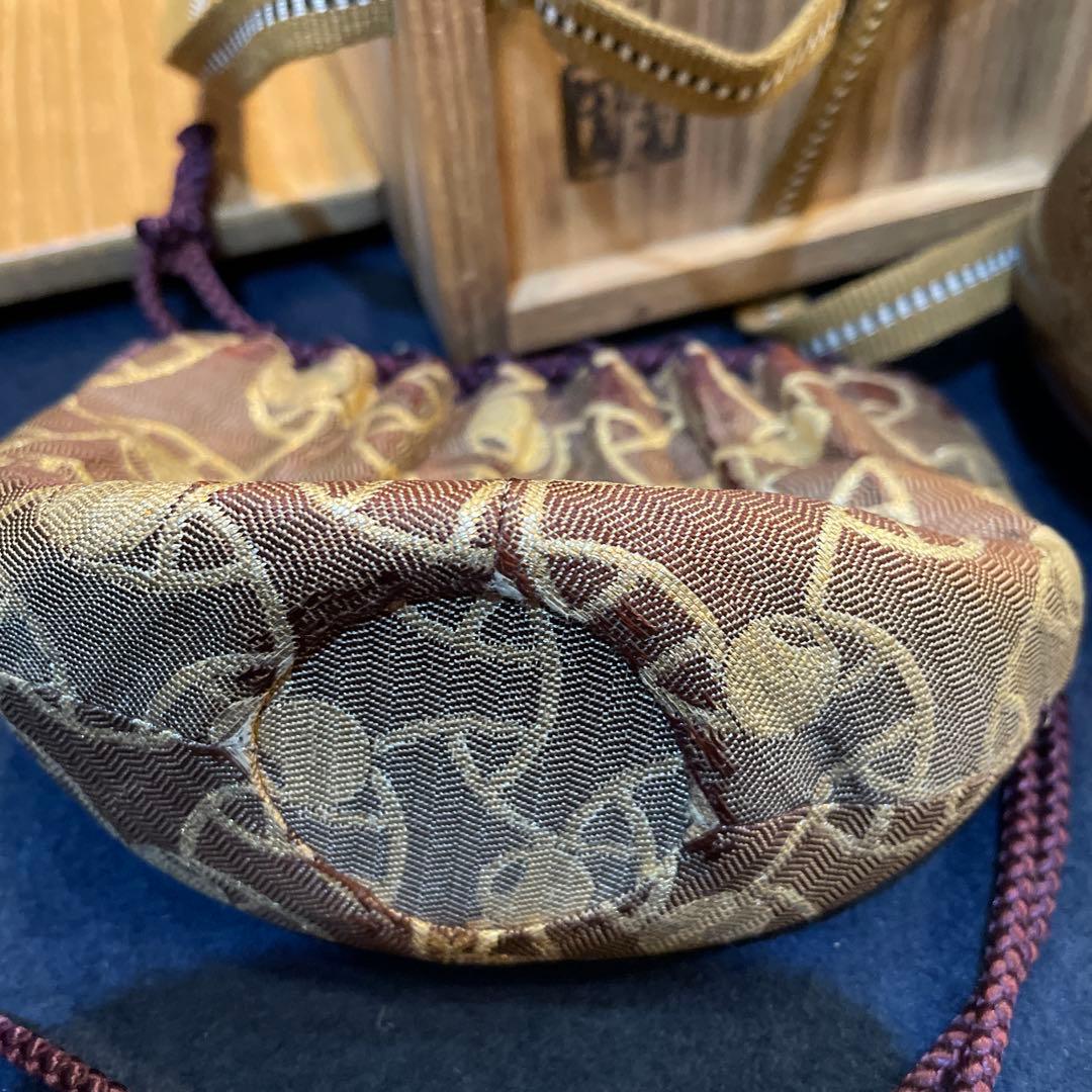 「遠州七窯」の一つでもある『膳所焼』で『陽炎園(窯)』の【大海茶入】共箱　茶道具