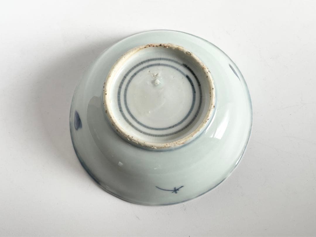 骨董　アンティーク　古染付　蝶々文　小皿　盃　酒器　平盃　中国骨董　古陶磁　豆皿