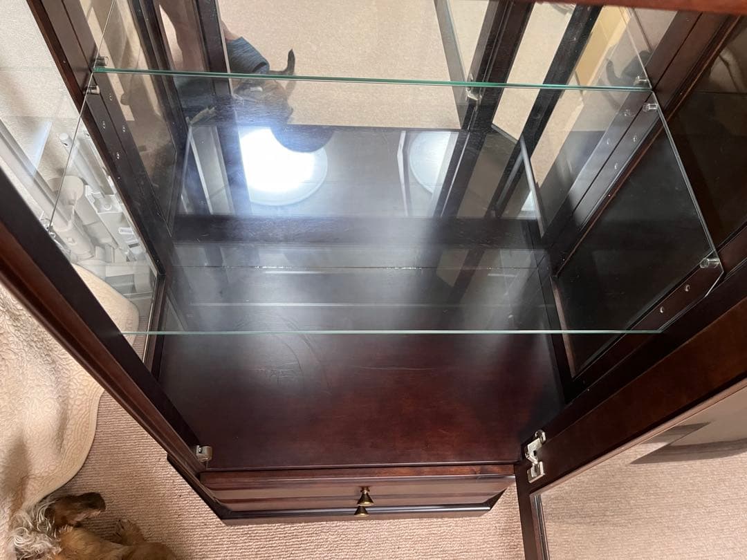 三陽家具工業 アコードM72 ガラスキャビネット 照明付　飾り棚　ミラー付