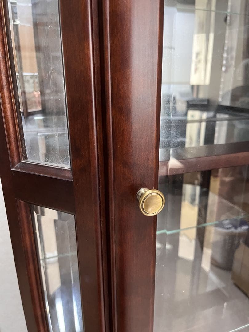 三陽家具工業 アコードM72 ガラスキャビネット 照明付　飾り棚　ミラー付