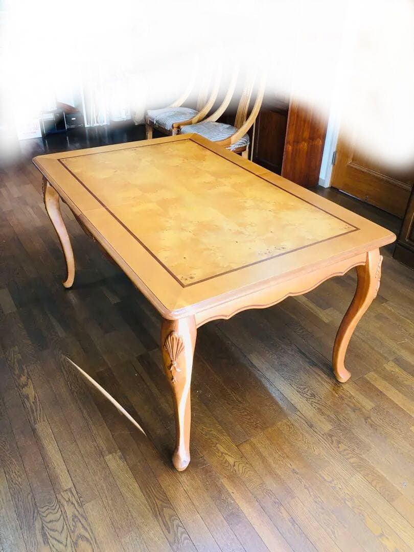 ビンテージ クイーンアンスタイル ダイニングテーブル　エクステンション　伸長式