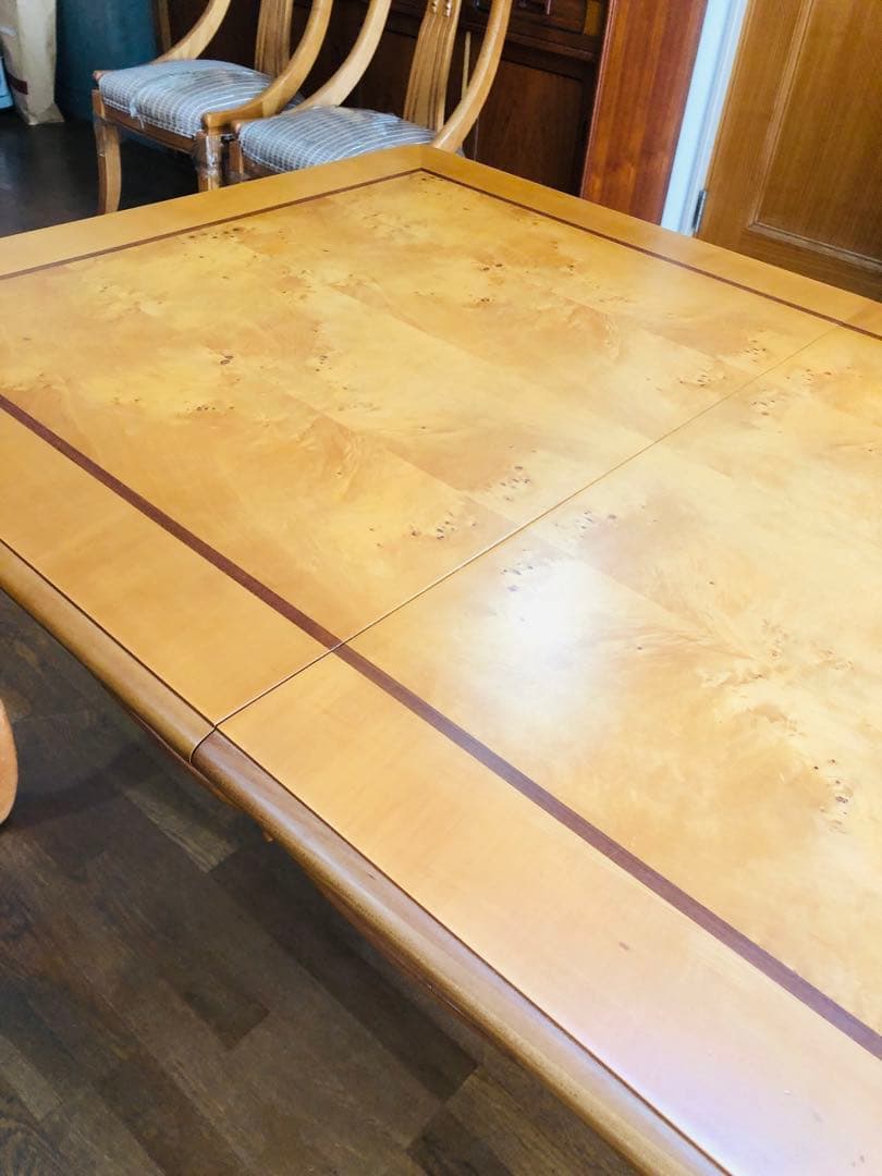 ビンテージ クイーンアンスタイル ダイニングテーブル　エクステンション　伸長式