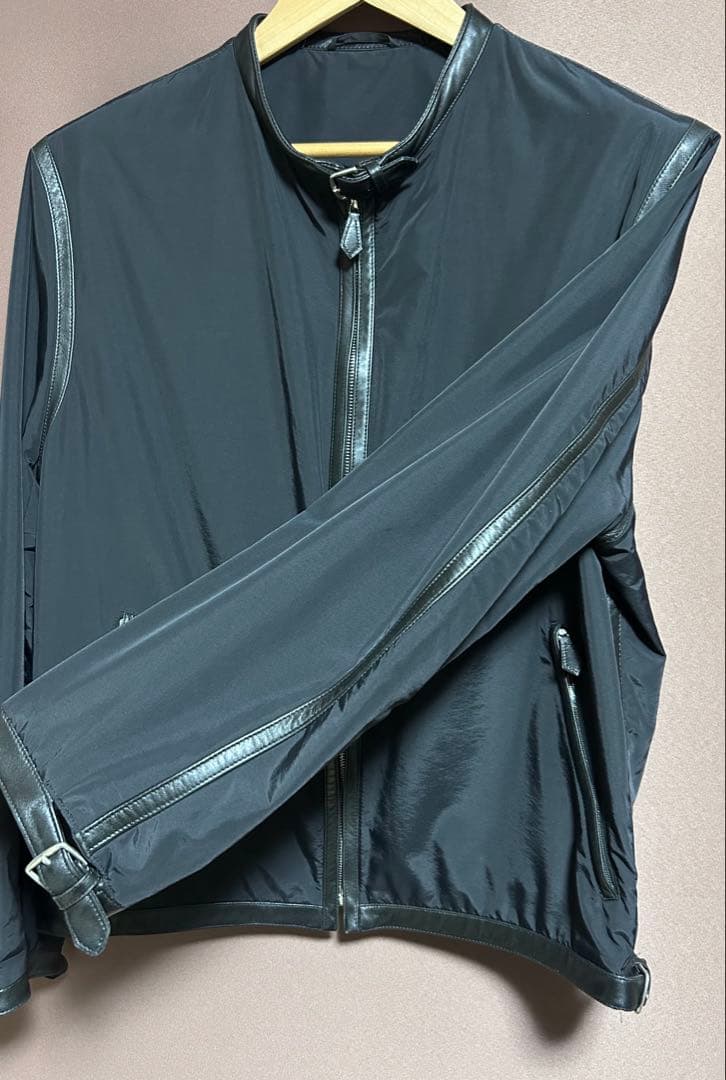 HERMES エルメス ナイロンレザーライダースブルゾン 正規品 高級 上品