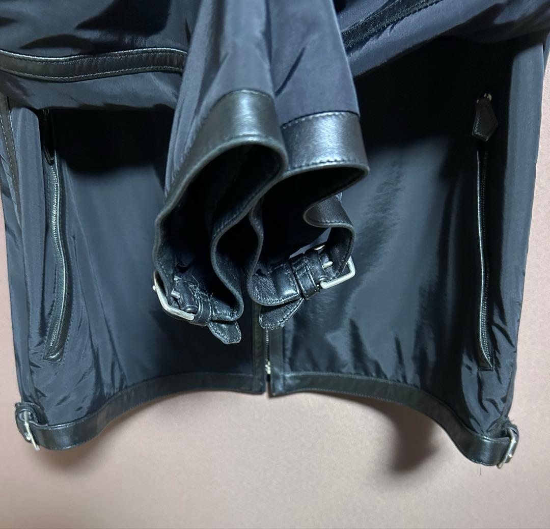 HERMES エルメス ナイロンレザーライダースブルゾン 正規品 高級 上品