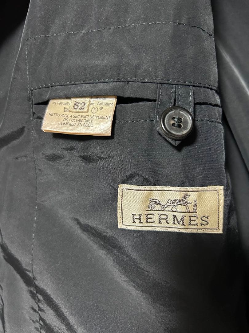 HERMES エルメス ナイロンレザーライダースブルゾン 正規品 高級 上品