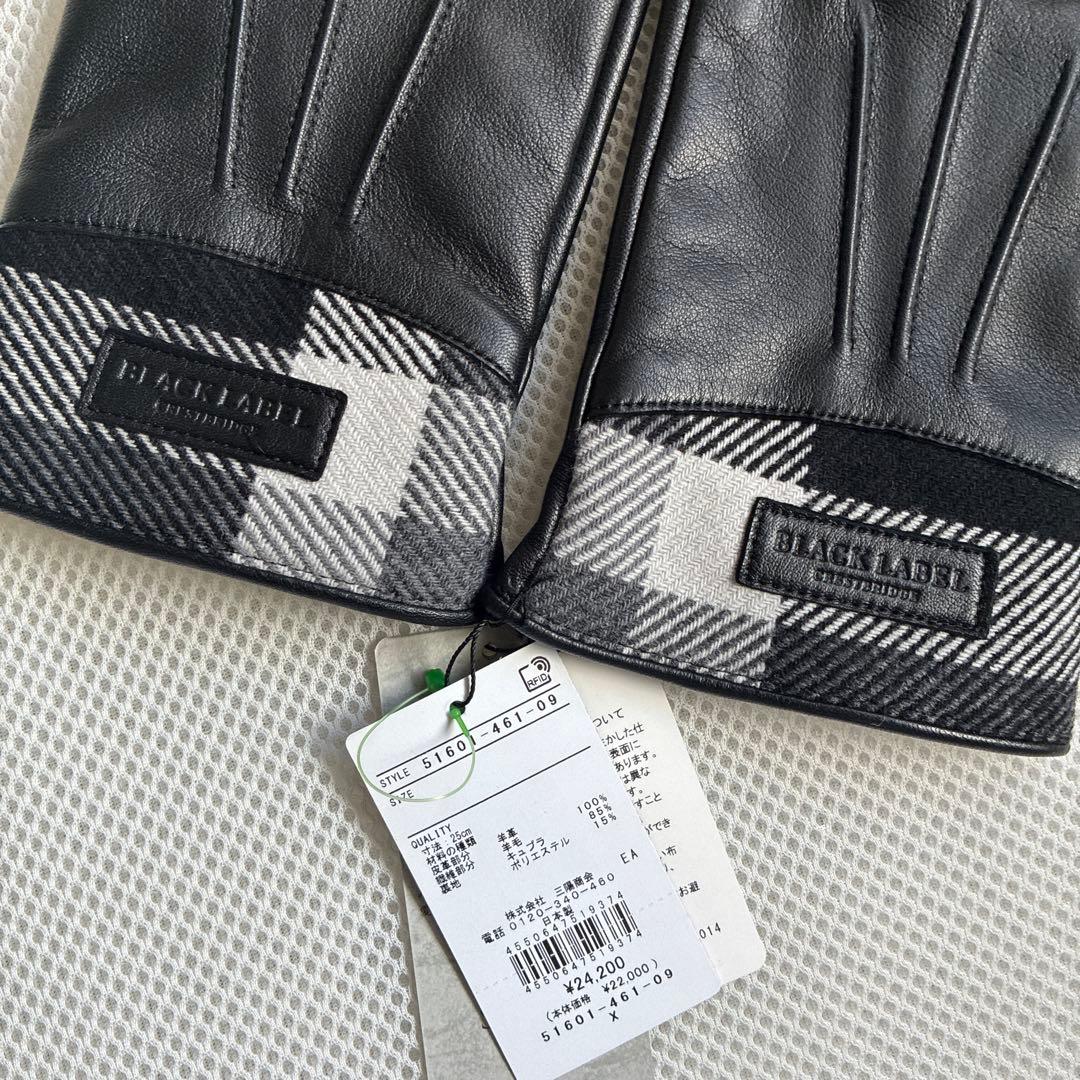 新品　ブラックレーベルクレストブリッジ　レザー 手袋　グローブ　ブラック