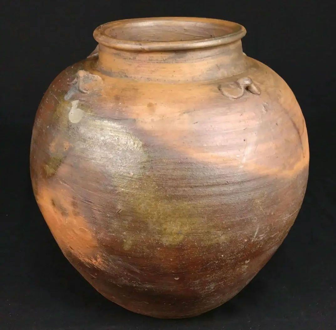 抜群 備前焼 古備前 窯変 四耳葉茶壺 桃山時代 骨董 古美術 茶道具 逸品