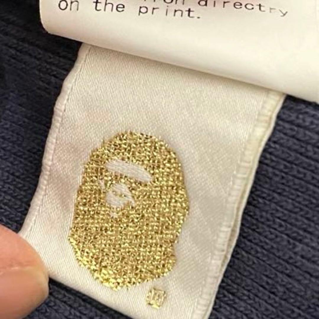 新品 アベイシングエイプ・長袖ジップアップパーカー　M くすみカラー ネイビー系