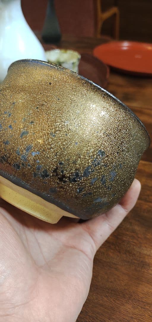 水野守山　砂金曜変天目　茶碗　天皇陛下御買上作家　茶道具　美濃