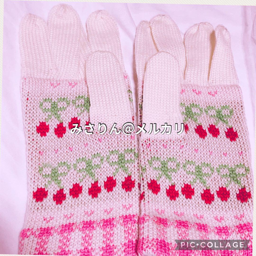 新品 さくらんぼキティ マフラー 手袋 大人用 ハンカチ 1998 ハローキティ