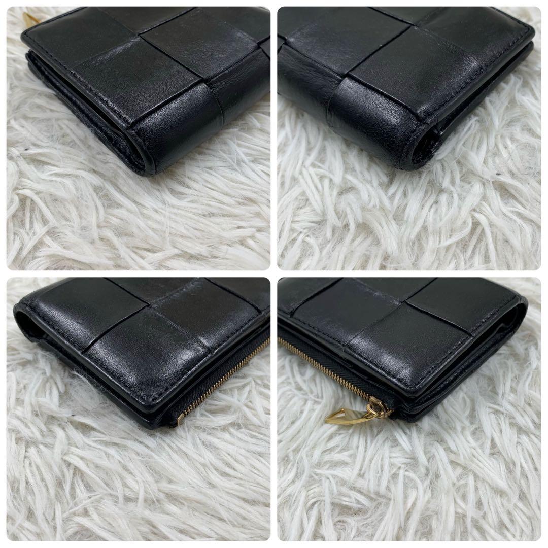 【✨美品✨】ボッテガヴェネタ カセット 二つ折り財布 ブラック RFID