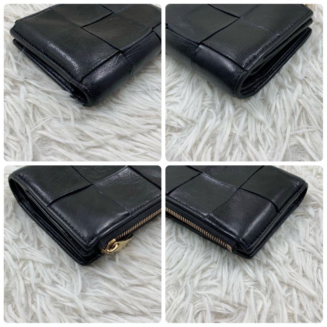 【✨美品✨】ボッテガヴェネタ カセット 二つ折り財布 ブラック RFID