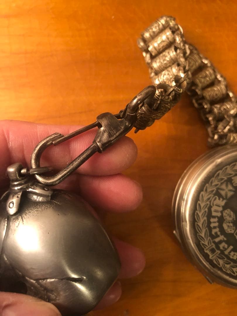 ビンテージ　スカル　髑髏　骸骨　インダストリアル　ドイツ　懐中時計　アンティーク