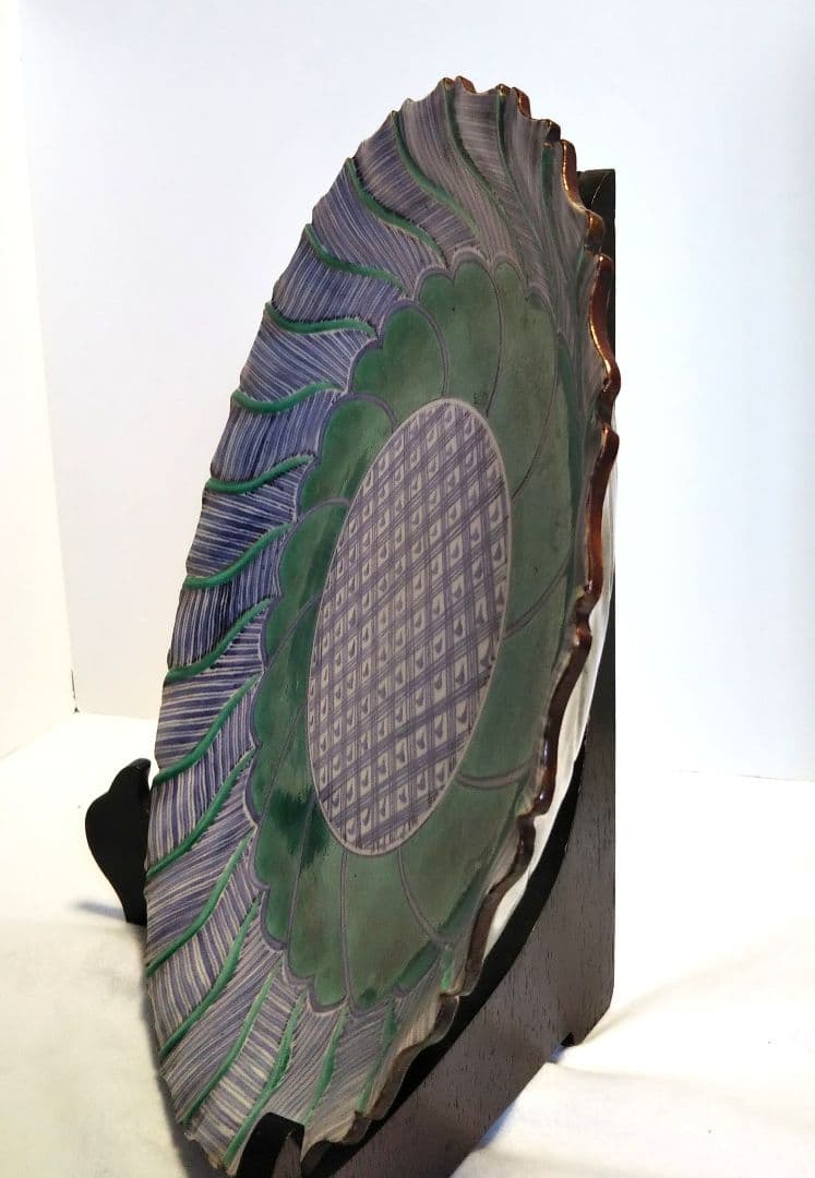 九谷焼/九谷焼皿/飾り皿/県無形文化財資格保持者松本佐一作の皿