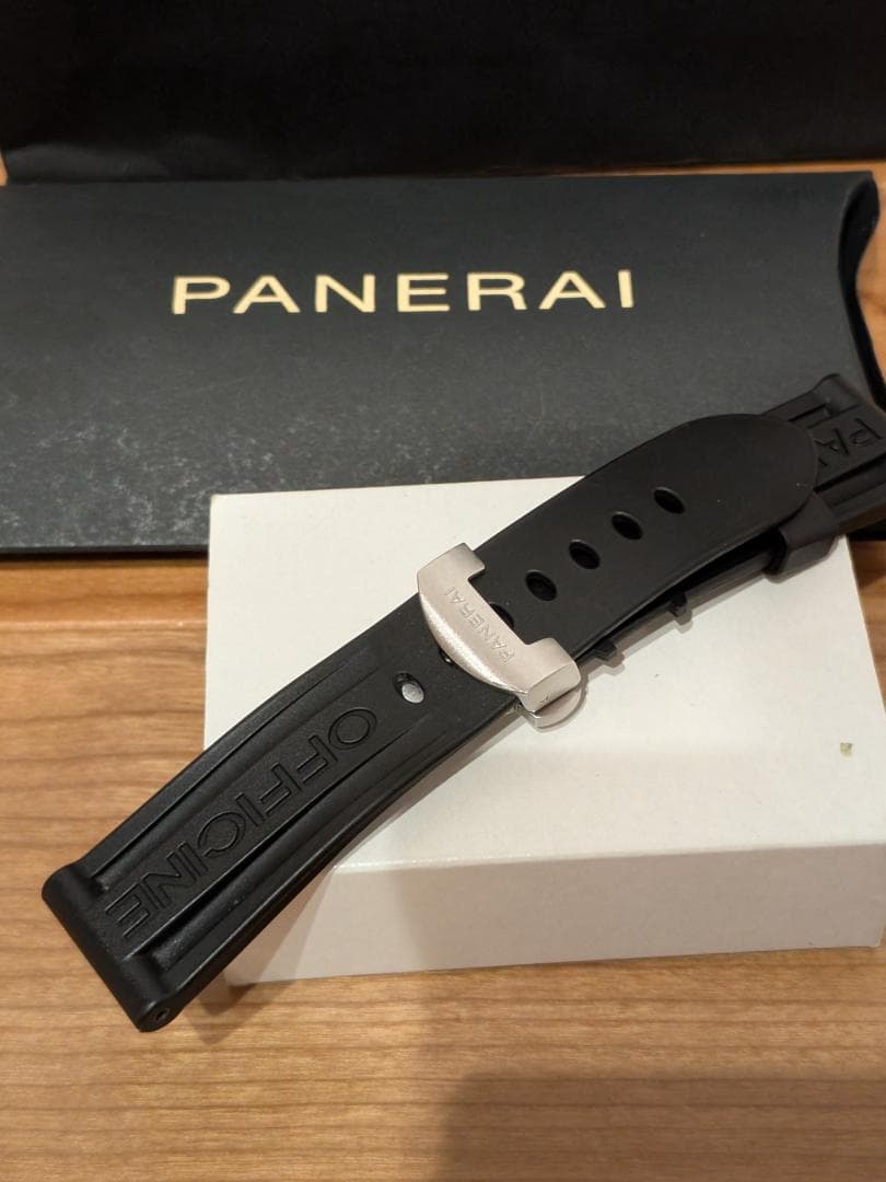 PANERAI 純正Dバックル、純正ブラックラバーベルト