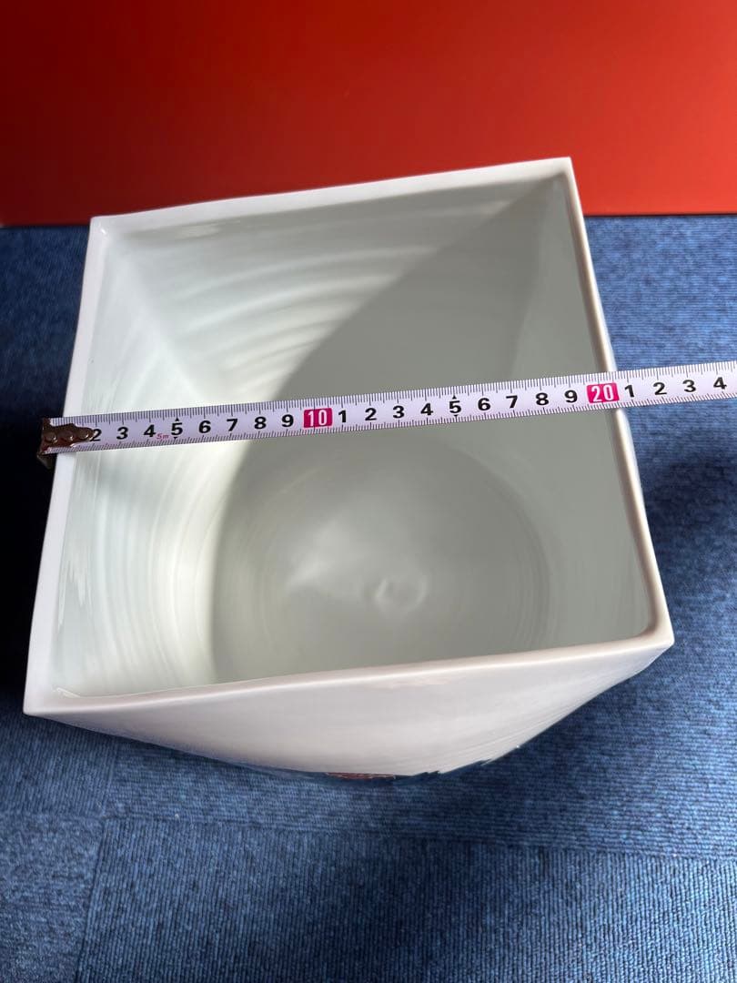 1073 藤井朱明作　色絵人物　花瓶　花生　未使用