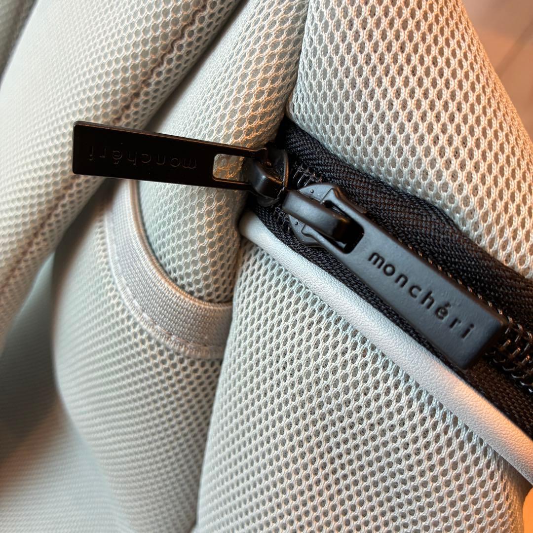 未使用　モンシェリ　メッシュキャリーリュック　グレー　軽量メッシュ巾着リュック