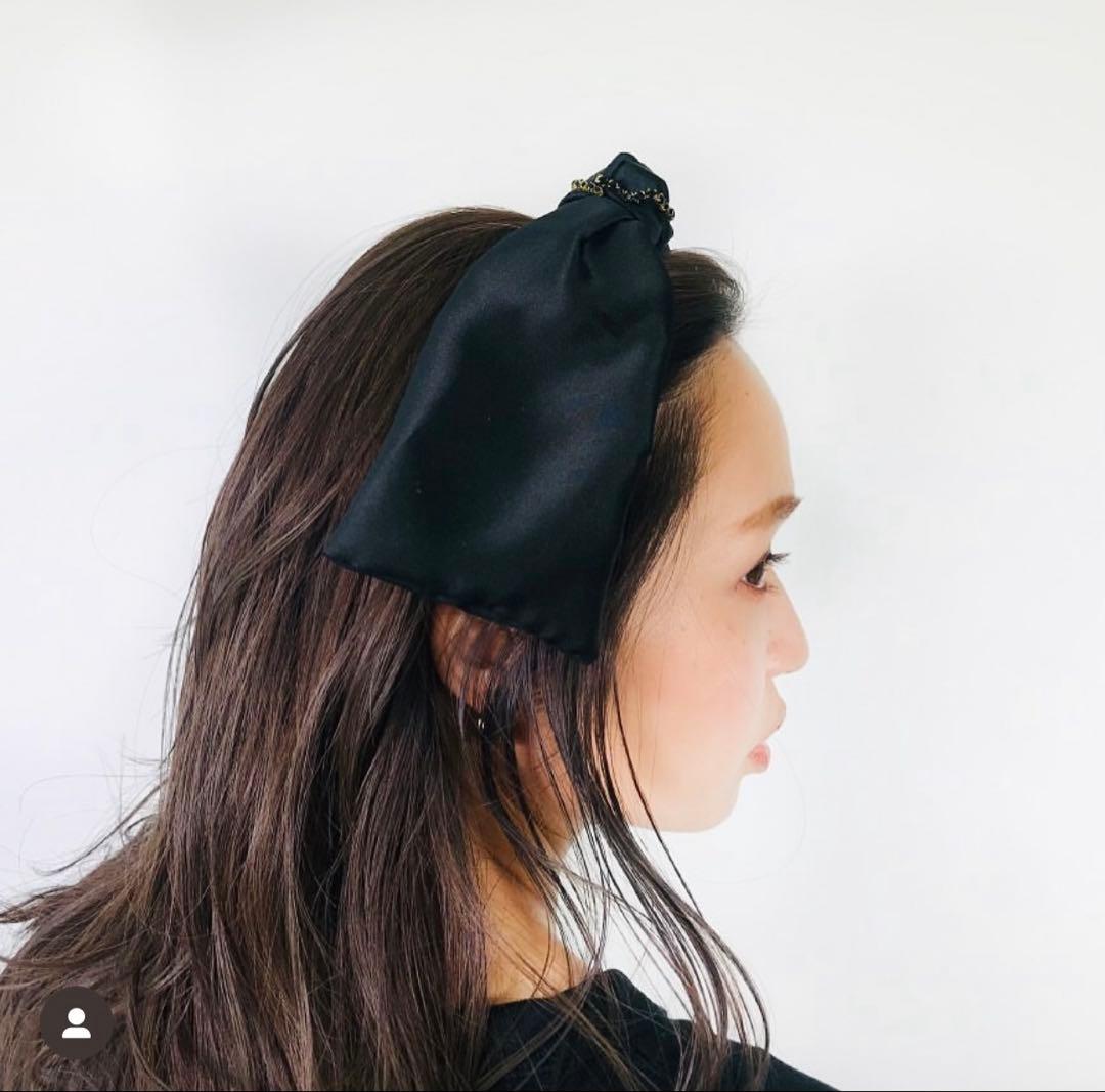 acca ブラックスカーフヘアバンド　スタッズつき
