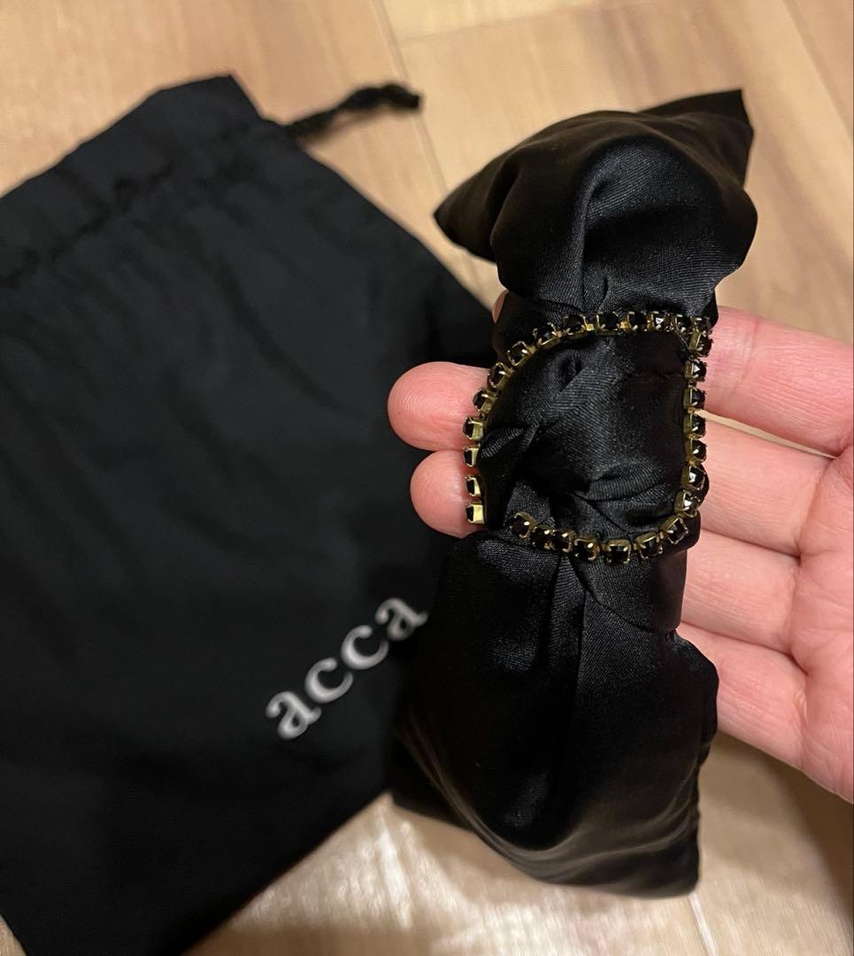 acca ブラックスカーフヘアバンド　スタッズつき